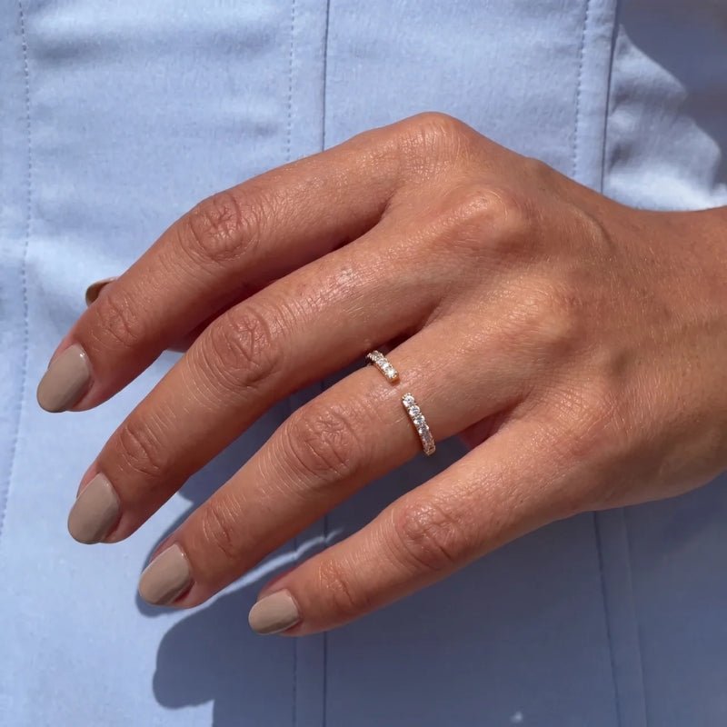 Verstellbarer Ring - Himmlischer Halo Zirkonia