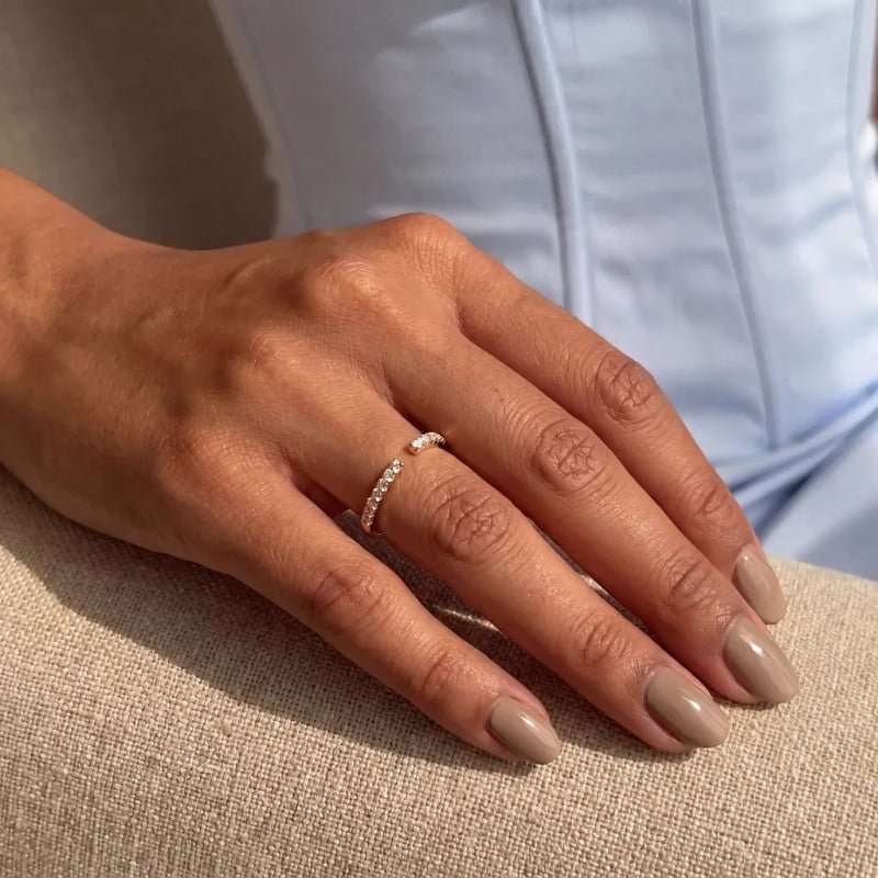 Verstellbarer Ring - Himmlischer Halo Zirkonia