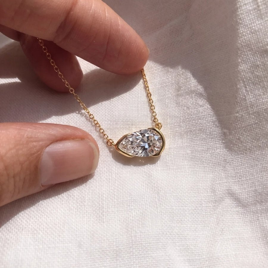 Teardrop Moissanite Necklace