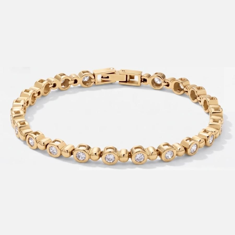 Tennis-Armband - Mini Perlen Gold