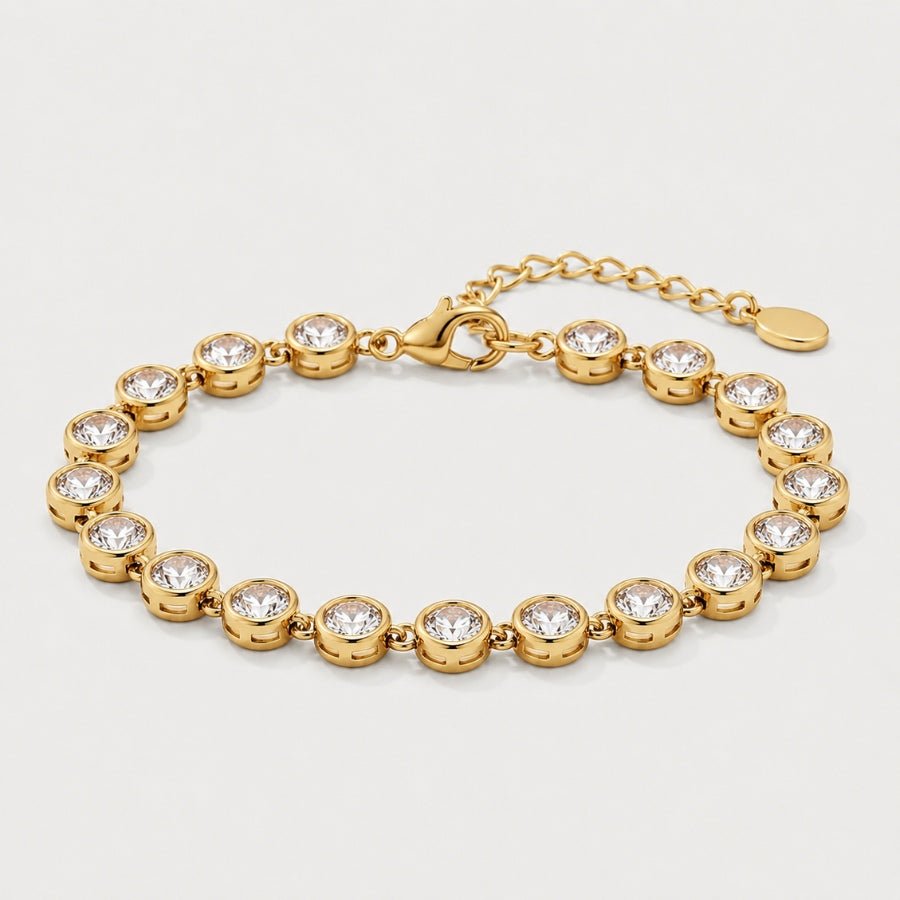 Tennis-Armband - Mini Perlen Gold