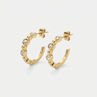 Creolen Gold - Tennis Perlen Zirkonia