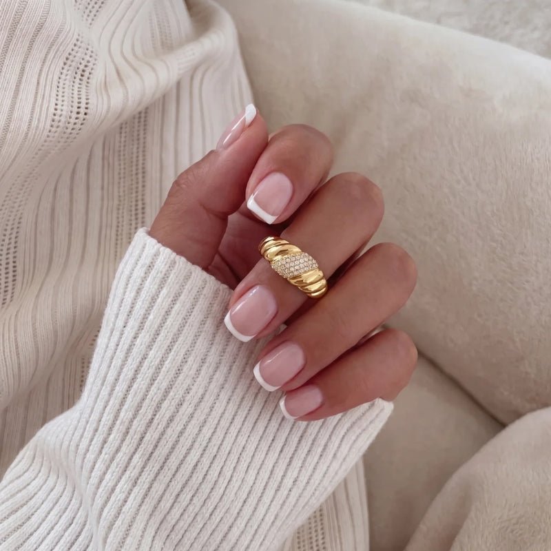 Ring Croissant - Serpentina Pavé Gold