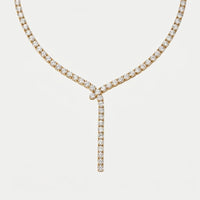 Halskette Lariat Gold - Tennis Tropfen Diamant Zirkonia