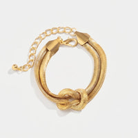 Armband Fischgrätenkette - Doppelknoten Gold