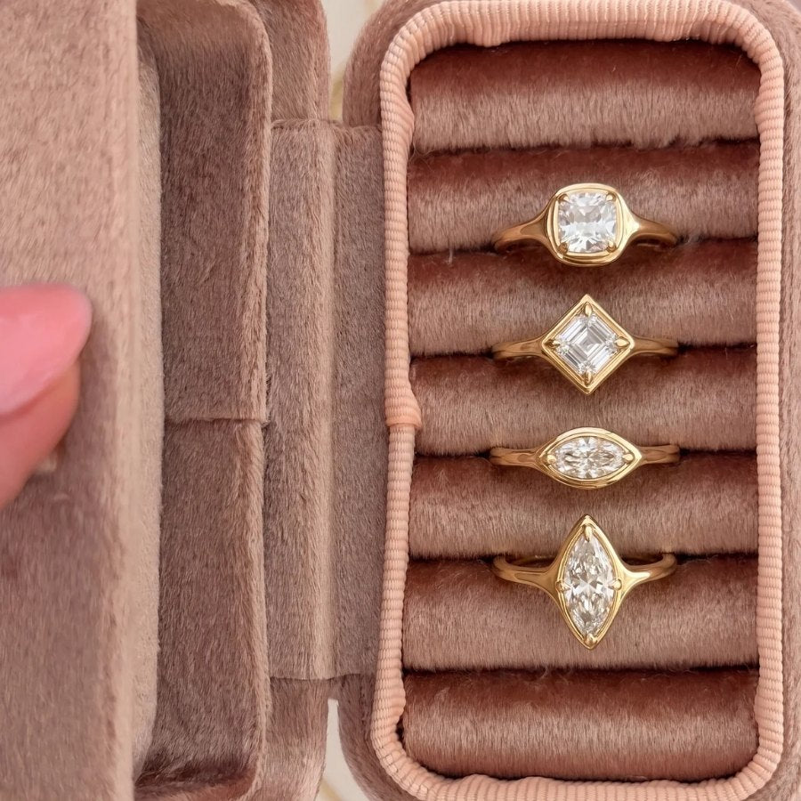 Moissanite Compass Signet Ring