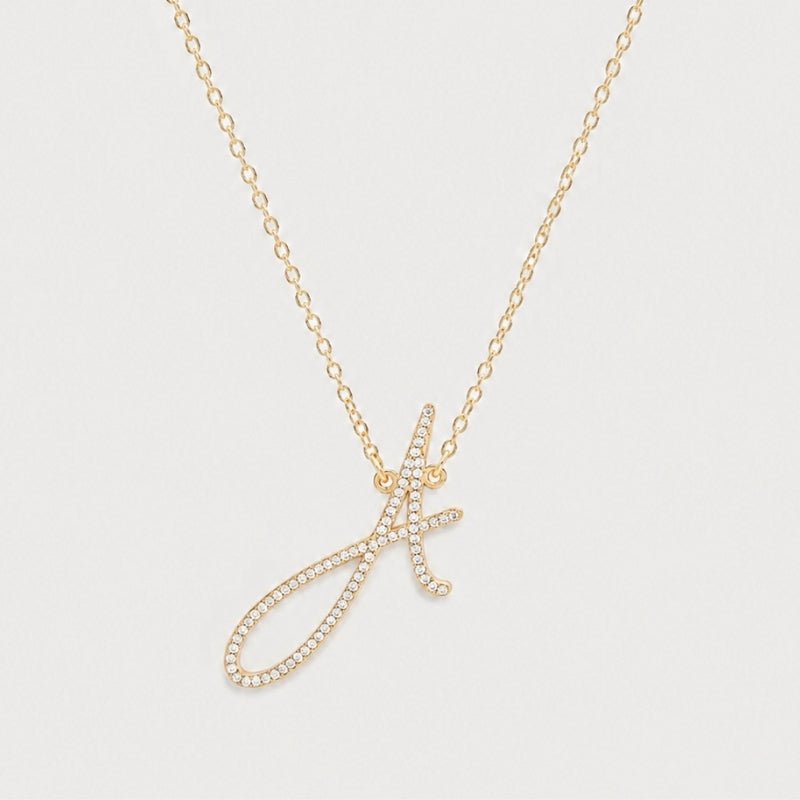 Initialen-Halskette - Sydney Script Gold