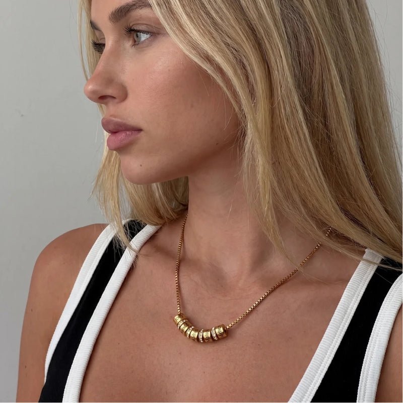 Halskette Ringe Mehrere Namen - Personalisiert Gold