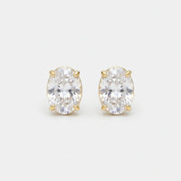 Ohrstecker Tennis - Zirkonia Oval-Schliff Gold