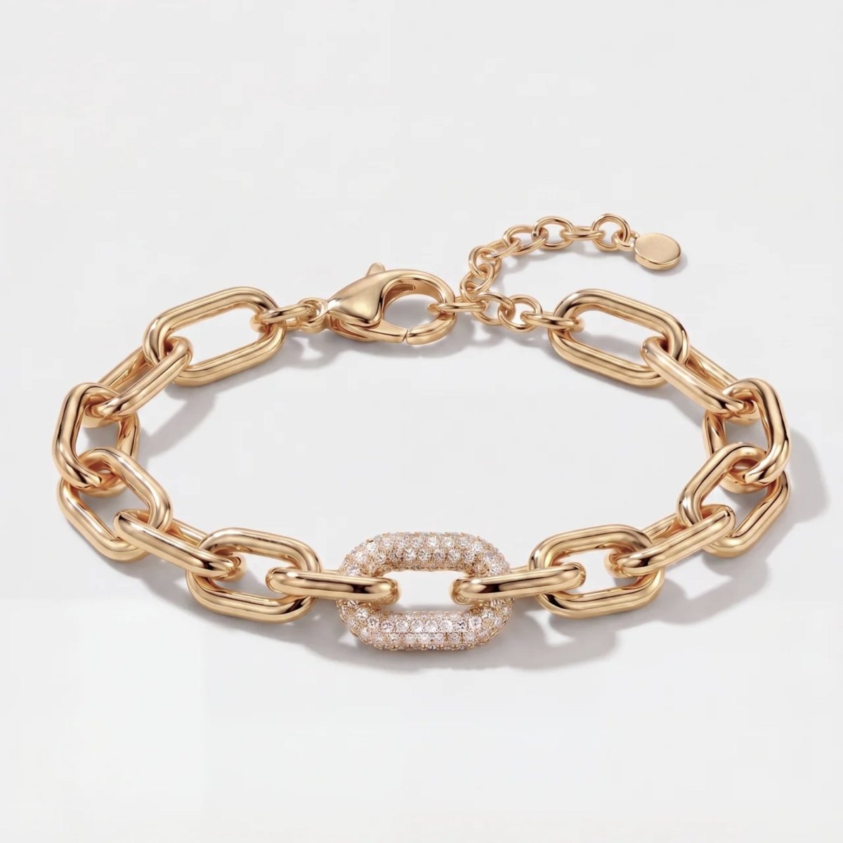 Tennis-Armband - Büroklammer-Kette Pavé Zirkonia Gold