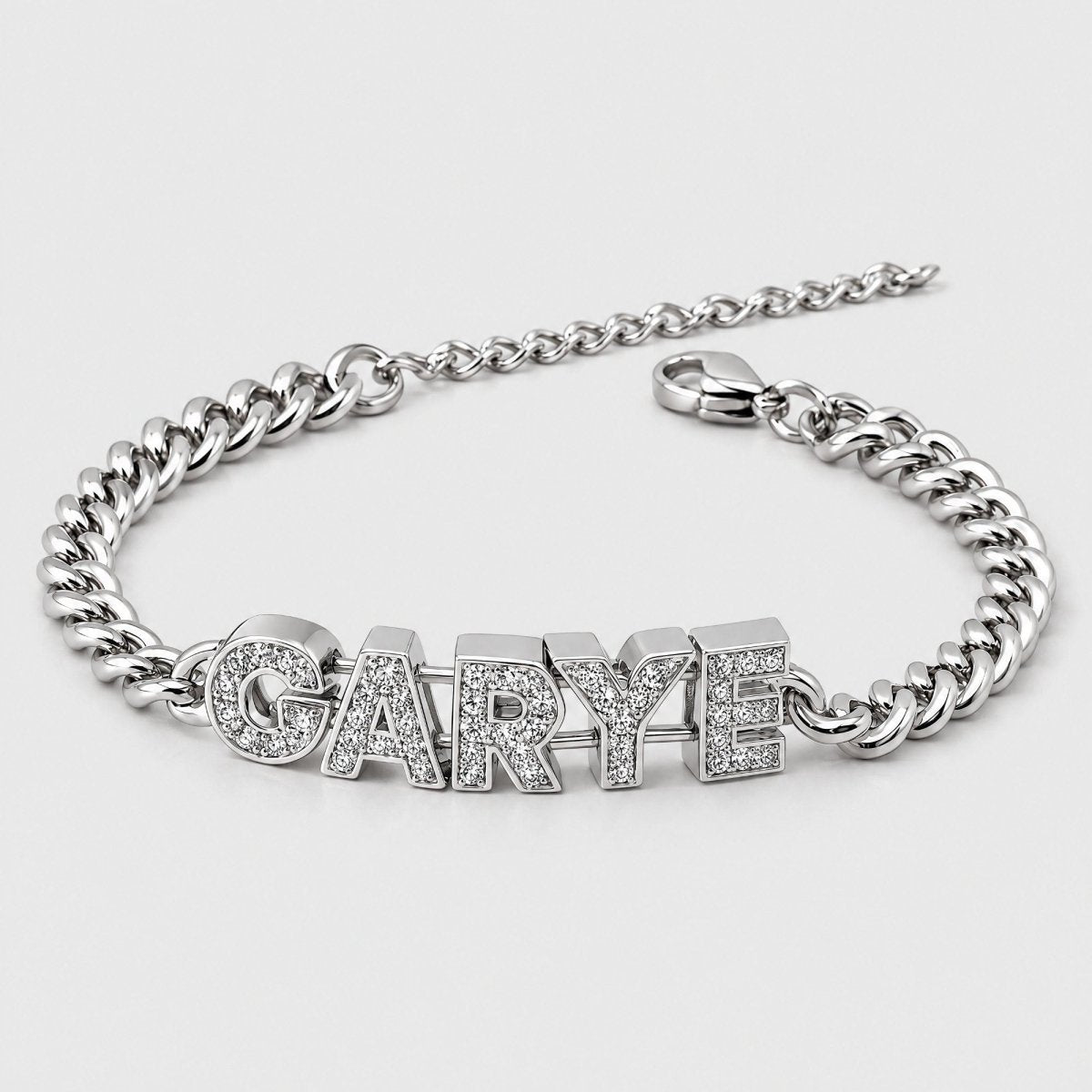 Pavé Block Letter Custom Name Bracelet | Moonela