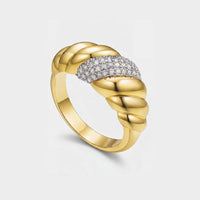 Ring Croissant - Serpentina Pavé Gold