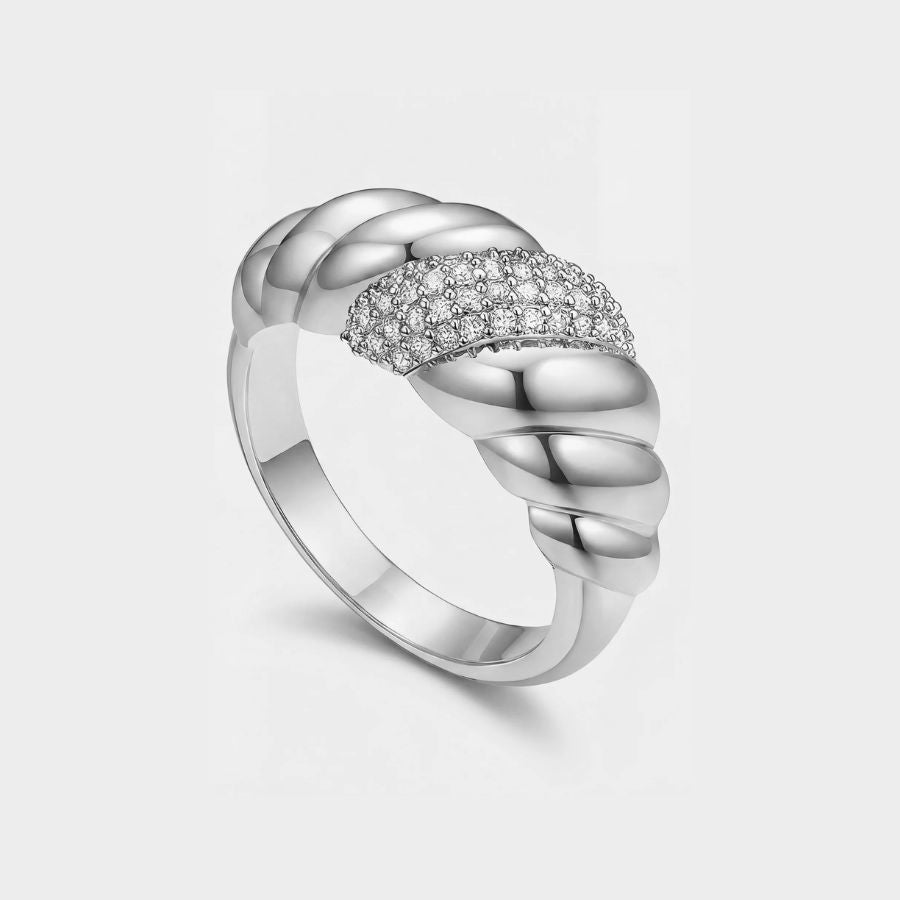 Ring Croissant - Serpentina Pavé Gold