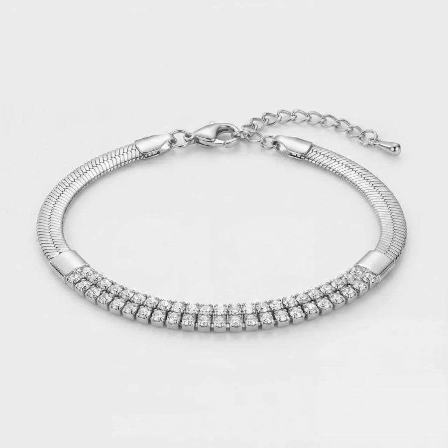 Armreif Gold - Tennis Kabel Flexibel