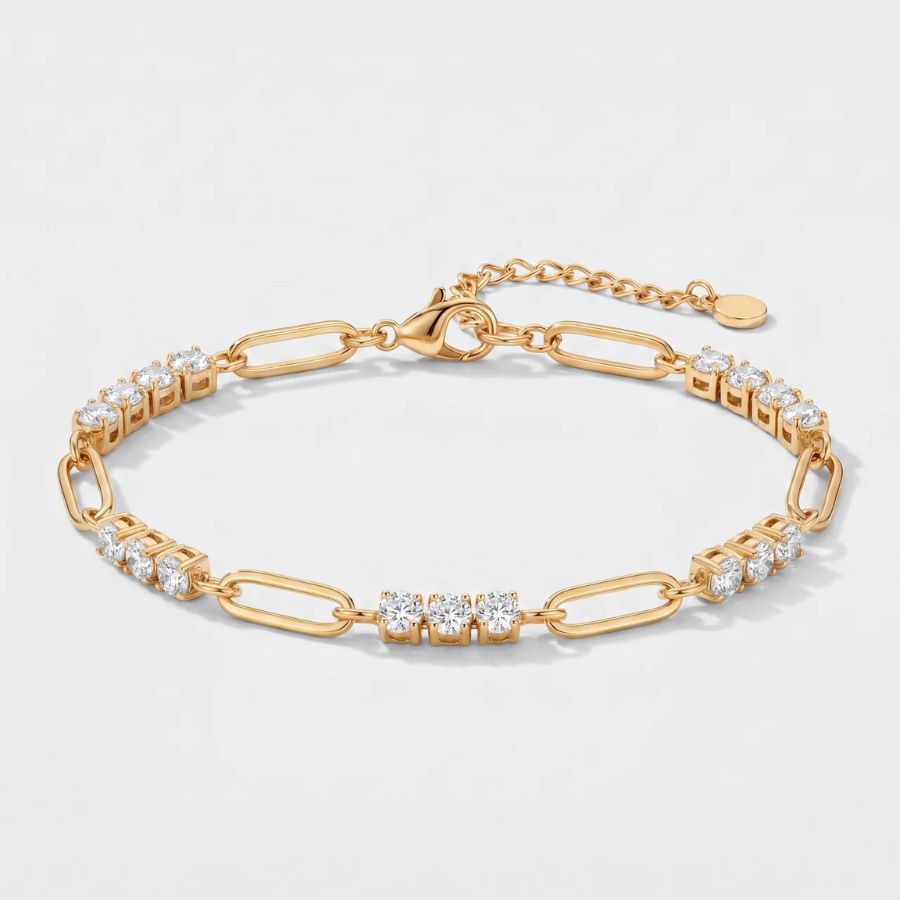 Golden Link Tennis Armband