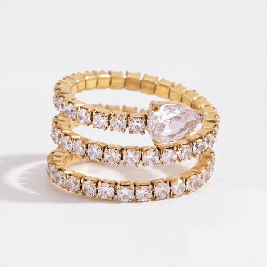 Pear Wrap Tennis Ring