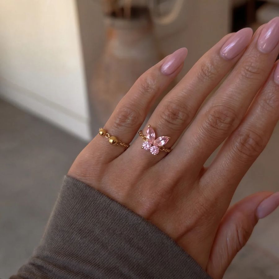 Blush Butterfly Ring