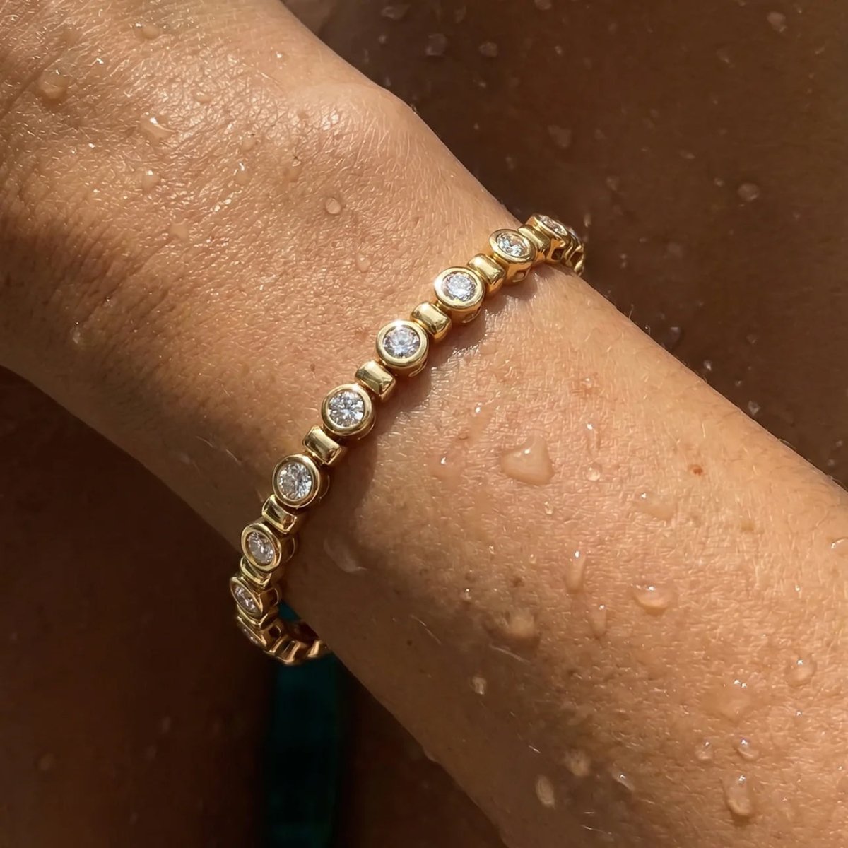 Beaded Tennis Bracelet worn on wrist