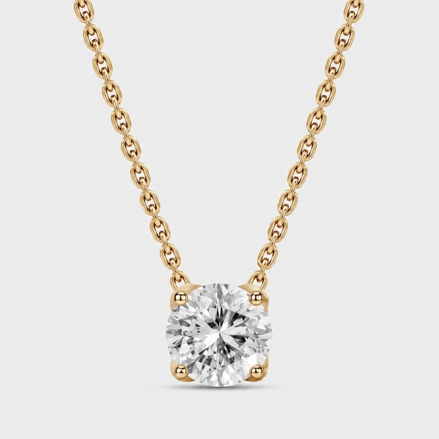 Round Solitaire Necklace