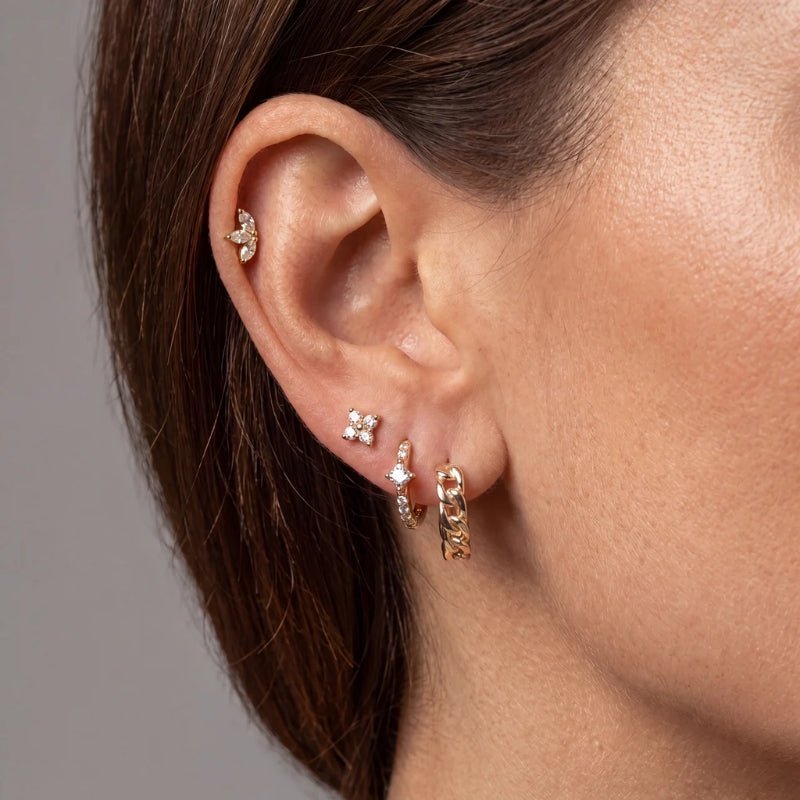 Ohrstecker Diamant - Clara Mini Cluster Gold