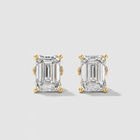 Smaragdschliff Moissanite Ohrstecker