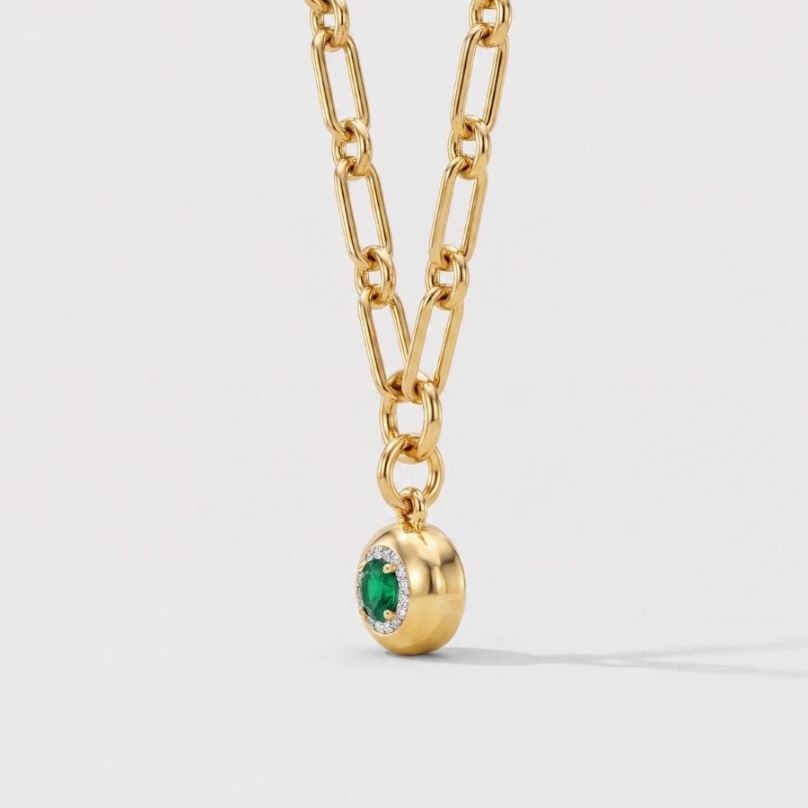 Emerald Halo Necklace