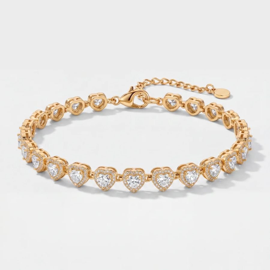 Gold Heart Halo Armband