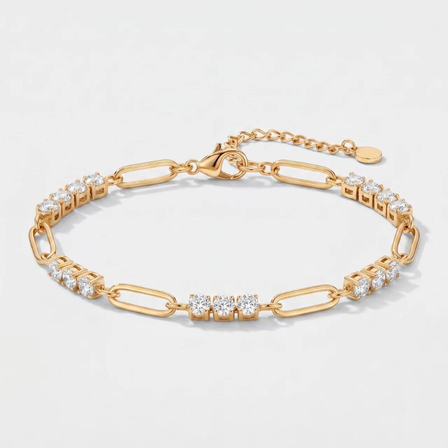 Golden Link Tennis Armband