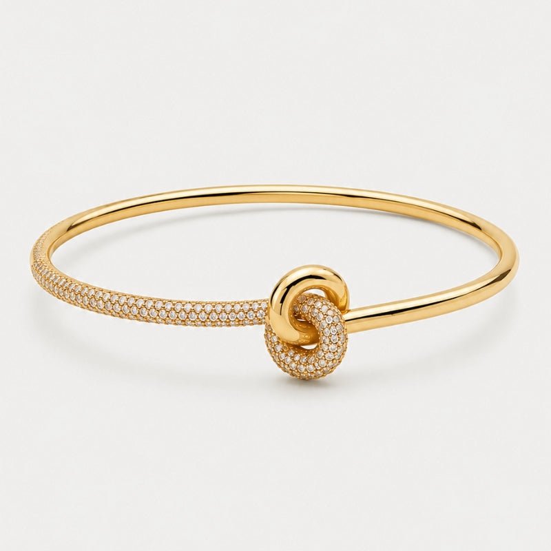 Armreif Tennis - Knoten Mittig Gold
