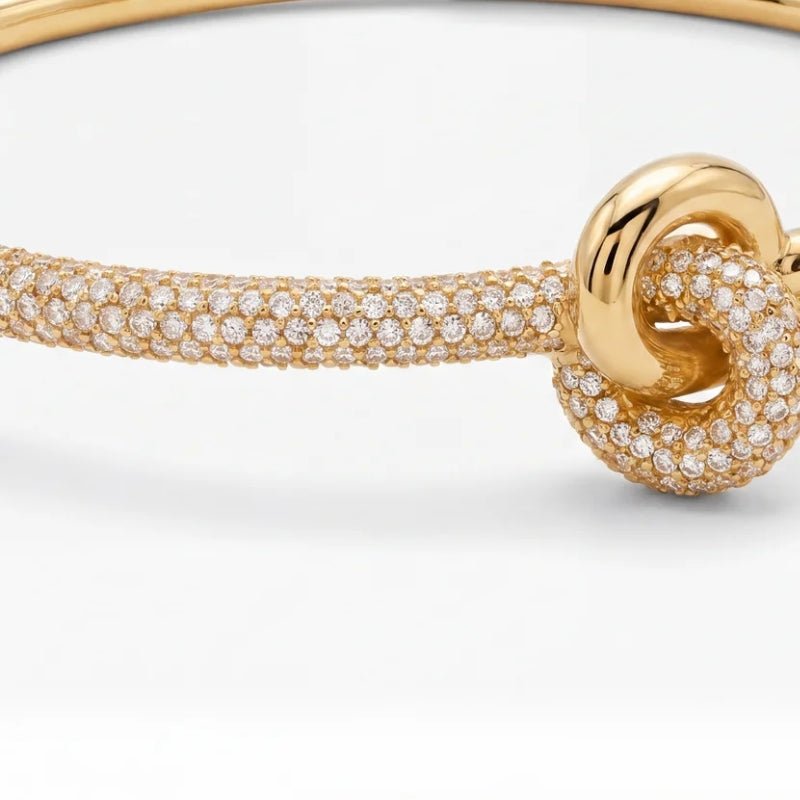 Armreif Tennis - Knoten Mittig Gold