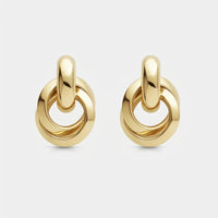 Ohrringe Doppel-Creolen - Knoten Knocker Gold