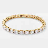 Tennis-Armband - Zirkonia Oval-Schliff Gold