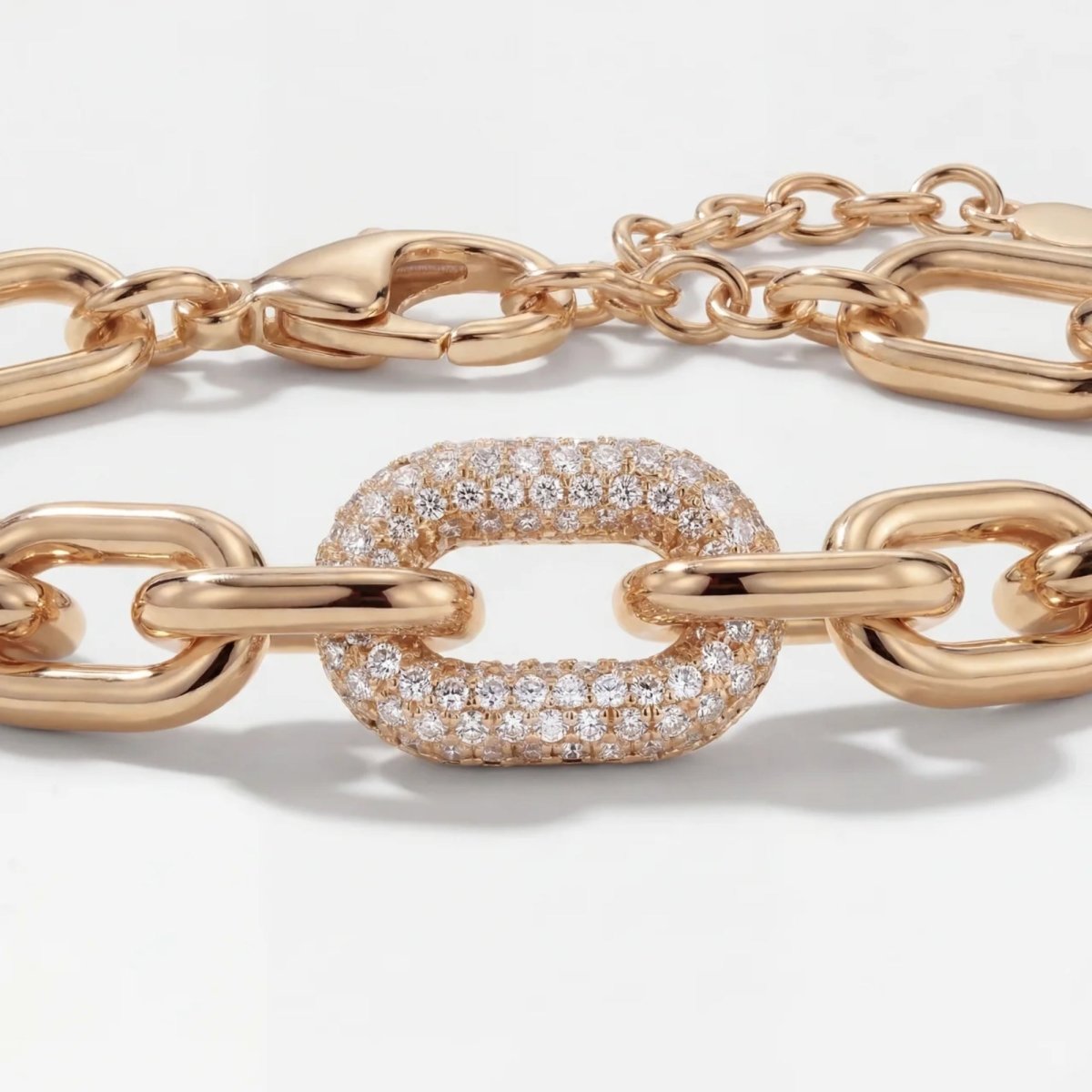 Tennis-Armband - Büroklammer-Kette Pavé Zirkonia Gold