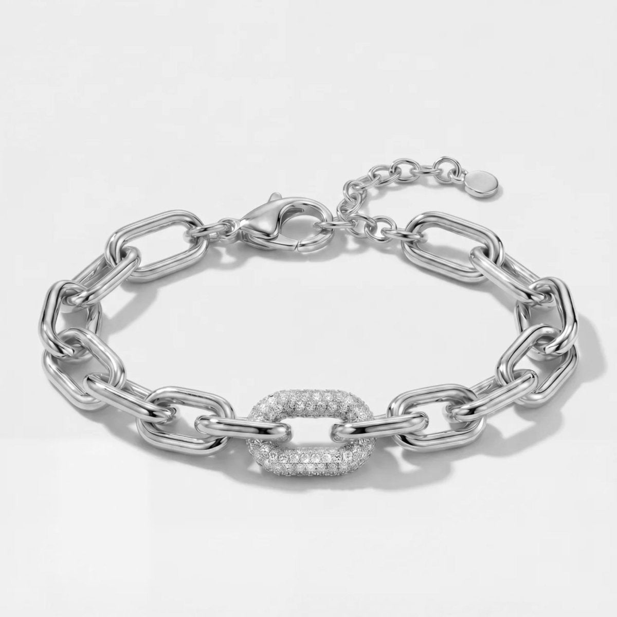 Tennis-Armband - Büroklammer-Kette Pavé Zirkonia Gold