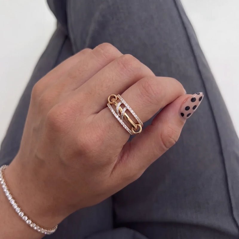 Pavé Ring - Mehrschicht Mixed Metal