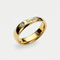 Ring Geburtsstein - Name Personalisiert Gold