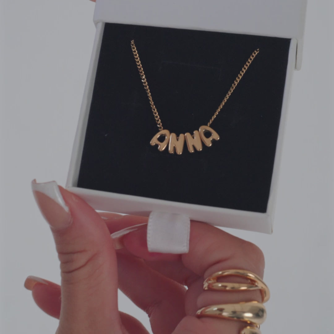 3D Bubble Name Necklace Moonela