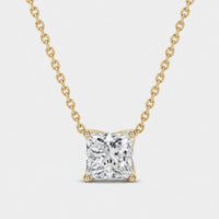 Prinzess-Schliff Moissanite Halskette