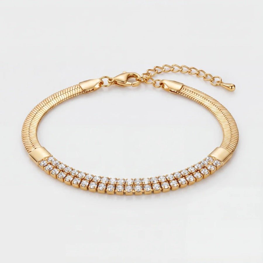 Armreif Gold - Tennis Kabel Flexibel