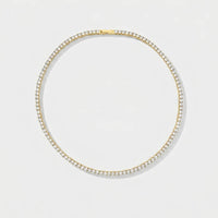 Kristall Choker Halskette - Gold Tennis