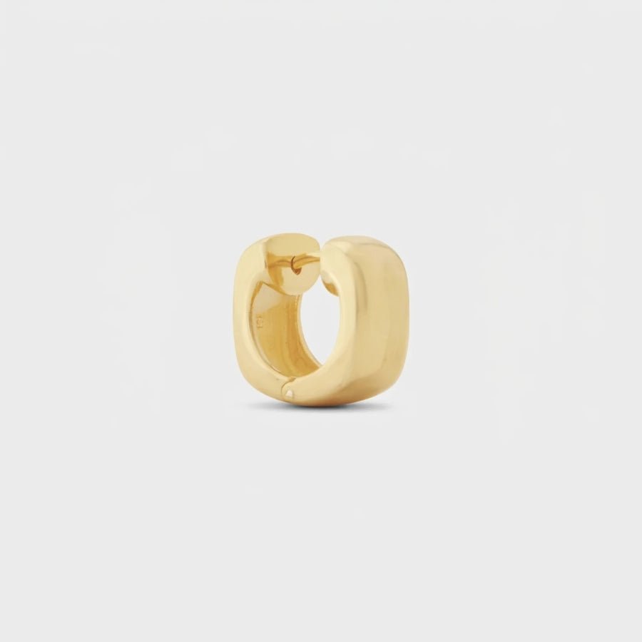 The Solace Huggies in 18K gold or sterling silver