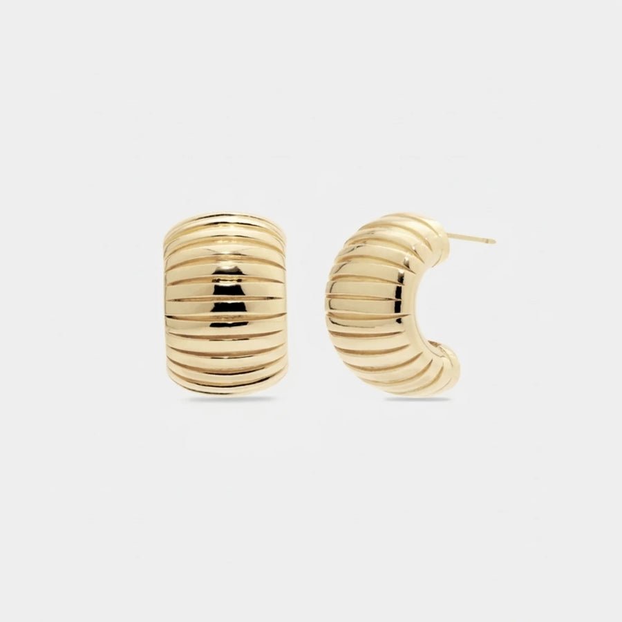 The Strata Hoops in 18K gold or sterling silver