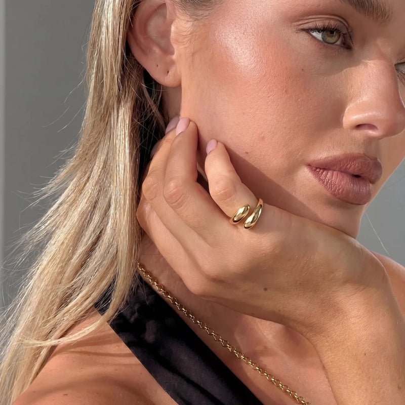 Wrap Ring - Flow Tropfen Gold